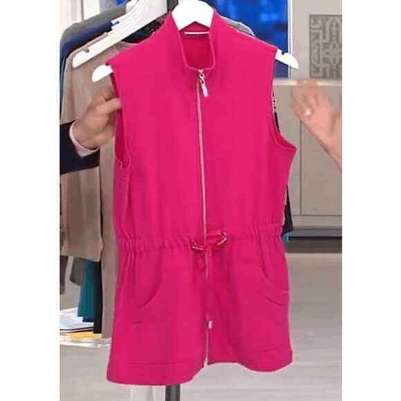 Susan Graver Womens 3X Weekend French Terry Zip Front Vest Intense Iris NWT‎ - Picture 8 of 8